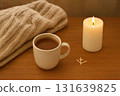 Candles and hot drinks 131639825