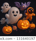Cute Halloween Characters Floating in Space 131640197