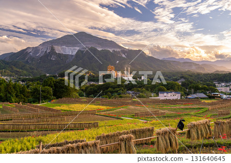 <埼玉縣>秩父的秋天、寺坂梯田的黃昏 131640645