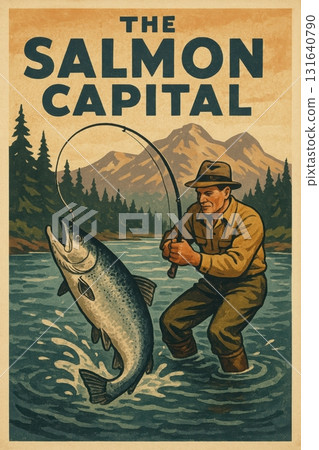 The Salmon Capital Fishing Poster The Salmon Capital Fishing Poster 131640790