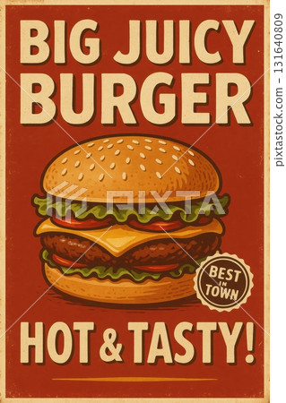 Vintage Burger Poster 131640809
