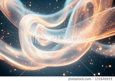 Glowing ribbons of light swirl gracefully in an abstract display of ethereal beauty Glowing ribbons of light swirl gracefully in an abstract display of ethereal beauty 131640933