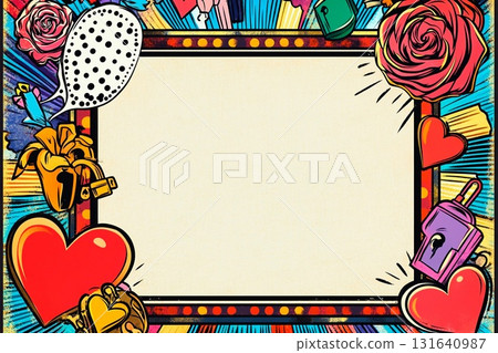 Unique vintage radio frame for Valentine's Day Unique vintage radio frame for Valentine's Day 131640987