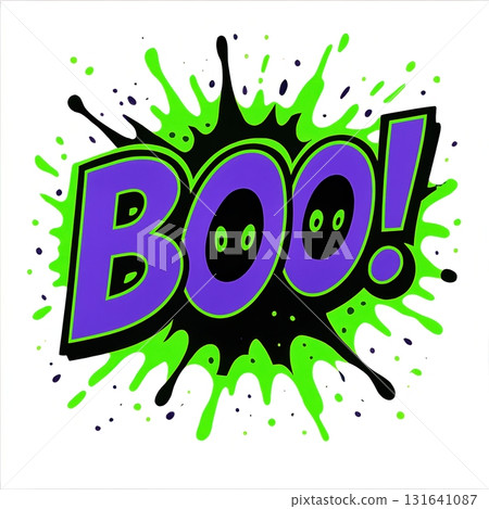 Boo Halloween splash design 131641087