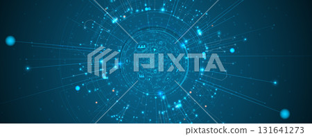Abstract circuit technology advanced digital ecosystem of interconnected smart nodes 131641273