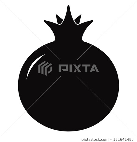 Silhouette of a pomegranate isolated on white background, a fruit icon vector illustration 131641493