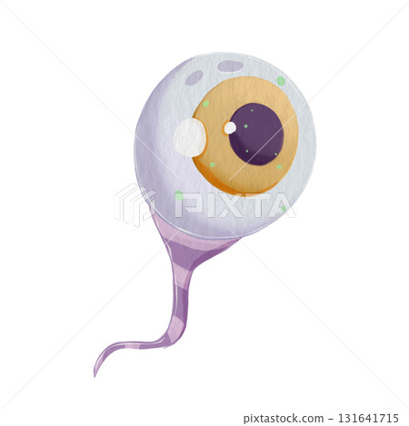 Illustration element for Halloween eyeball. Watercolor style. 131641715