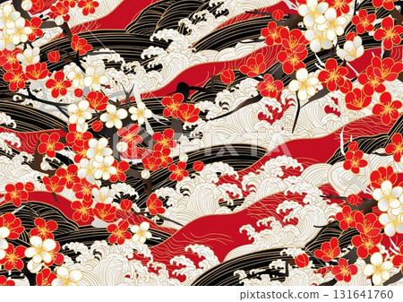 波浪海洋插畫背景 131641760