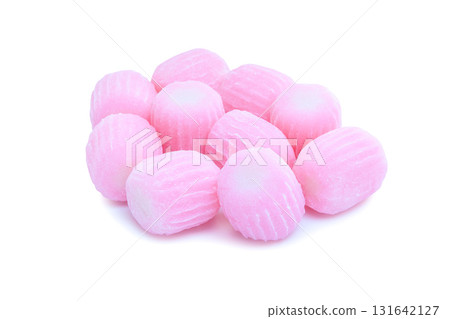 Delicious pink Japanese sweets, Suama [white background, cutout] 131642127