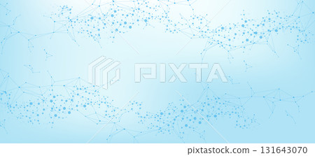 Structure molecule and communication Dna, atom, neurons. Science concept for your design. Connected lines with dots. Medical, technology, chemistry, science background. illustration. 131643070