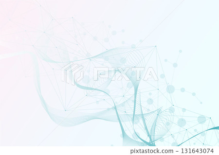 Structure molecule and communication Dna, atom, neurons. Science concept for your design. Connected lines with dots. Medical, technology, chemistry, science background. illustration. Structure molecule and communication Dna, atom, neurons. Science concept for your design. Connected lines with dots. Medical, technology, chemistry, science background. illustration. 131643074