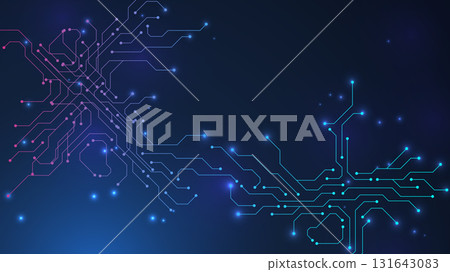 Motherboard digital abstract background. AI circuit board technology texture design. Semiconductor and computer processor on tech banner template concept. Vector illustration Motherboard digital abstract background. AI circuit board technology texture design. Semiconductor and computer processor on tech banner template concept. Vector illustration 131643083