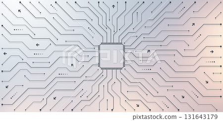 Motherboard technology circuit board background texture design. Creative idea AI banner concept for internet technology. Digital motherboard concept for poster, cover, banner, header, web template 131643179