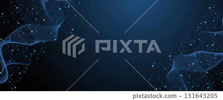 Motherboard technology circuit board background texture design. Creative idea AI banner concept for internet technology. Digital motherboard concept for poster, cover, banner, header, web template 131643205