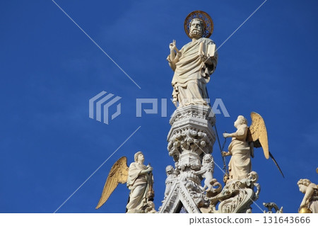 Sculptures on the facade of St. Mark's Basilica, Venice, Italy 131643666