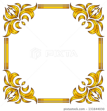 Floral frame in baroque style. Decorative curling plant. 131644030