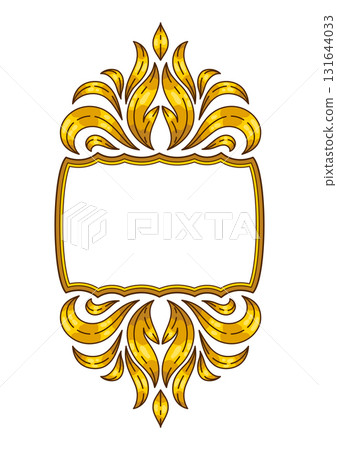 Floral frame in baroque style. Decorative curling plant. 131644033