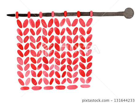 Watercolor illustration of knitting needles. Hobby Watercolor illustration of knitting needles. Hobby 131644233