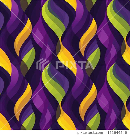 Galactic Lime and Cosmic Purple Retro Wavy Seamless Pattern Design Seamless Abstract Art Wallpaper 131644246