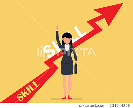 New skill and improve job qualification concept. Businesswoman skill for positive progress. 131644296