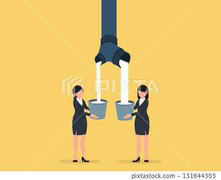 Unequal income. income inequality vector concept. 131644303