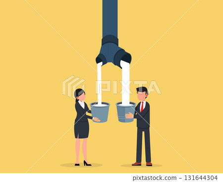Financial discrimination, Gender wage gap. income inequality vector concept. 131644304