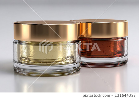 Clean design. Packaging mockup. Transparent makeup containers. Design element. Empty labels for branding. Clean design. Packaging mockup. Transparent makeup containers. Design element. Empty labels for branding. 131644352