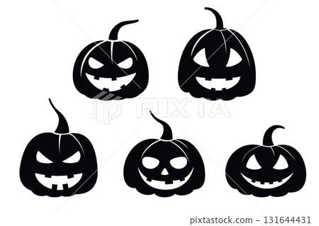 Halloween pumpkin silhouettes Halloween pumpkin silhouettes 131644431