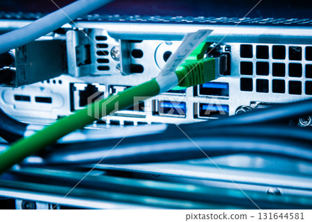 ethernet cables connected to server switch ethernet cables connected to server switch 131644581