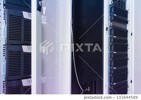 Server room with a row of server racks 131644589