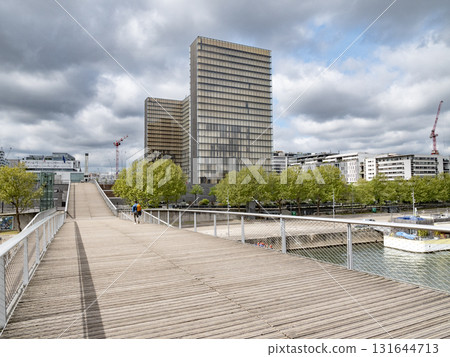 Bibliotheque Nationale de France and the bridge Passerelle Simone-de-Beauvoir Bibliotheque Nationale de France and the bridge Passerelle Simone-de-Beauvoir 131644713