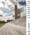 Wide view of Bibliotheque Nationale de France and surrounding urban landscape Wide view of Bibliotheque Nationale de France and surrounding urban landscape 131644718
