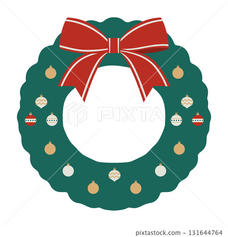 可愛的聖誕花圈向量插圖_聖誕節和冬季材料 可愛的聖誕花圈向量插圖_聖誕節和冬季材料 131644764