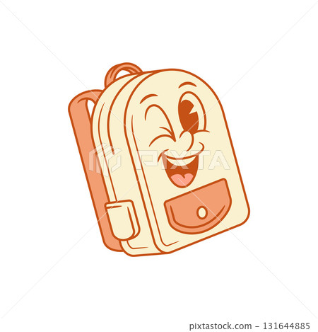 Joyful winked schoolbag back to school cartoon character isometric vector illustration Joyful winked schoolbag back to school cartoon character isometric vector illustration 131644885