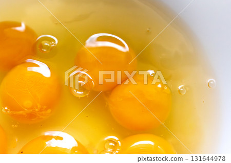 Double egg yolk in an egg Double egg yolk in an egg 131644978