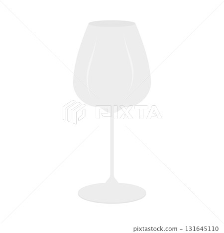 Wide Empty Wine Glass on High Stem Sticker Icon Pictogram or other Wine Thematic Minimalistic design 131645110