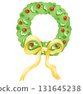 Hand-painted watercolor Christmas wreath 131645238