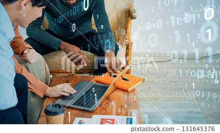 Multinational people meeting in office and digital technology Multinational people meeting in office and digital technology 131645376