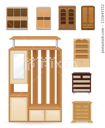 lots of different closet furniture cartoon stock vector illustration 131645552