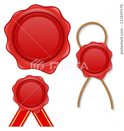 red stamp wax cartoon stock vector illustration 131645576