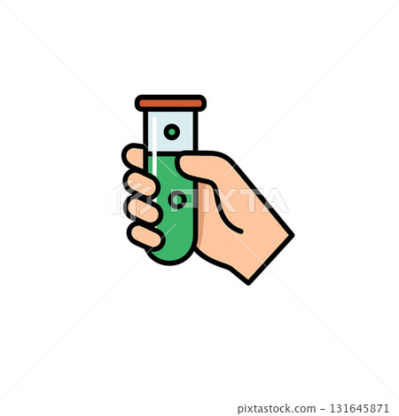 Experiment color icon, test tube, material, no background, document creation 131645871