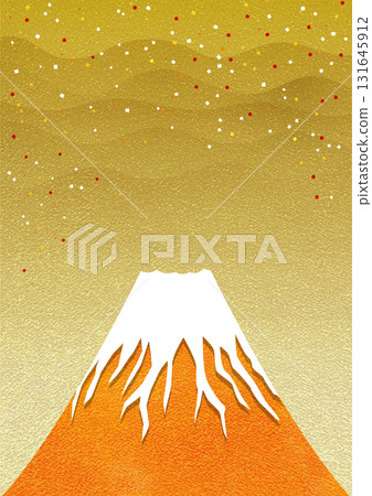Luxurious gold clouds and Mt. Fuji background texture 131645912
