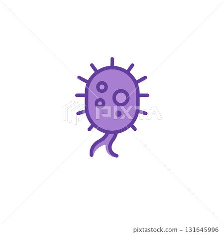 病毒顏色圖標，紫色，材料，無背景，文件創建，細菌 131645996