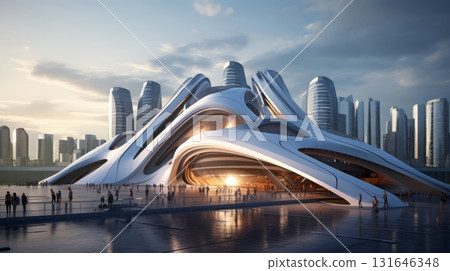 Architectural marvel in a futuristic city 131646348