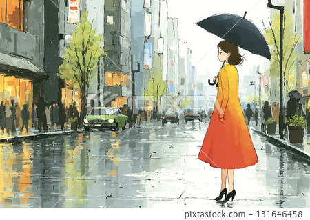 Miyu Series: Miyu walking with an umbrella 131646458
