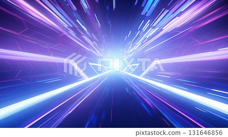 Futuristic hyper space tunnel with dynamic lights 131646856