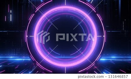 Futuristic hyper zoom concept with neon elements 131646857