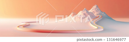 Abstract digital art with glowing lights and flowing lines. 131646977