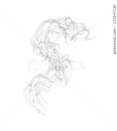 Abstract transparent smoke swirl isolated on clear background with flowing soft curves and delicate vapor texture 131647181