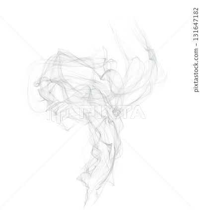 Abstract transparent smoke swirl isolated on clear background with flowing soft curves and delicate vapor texture Abstract transparent smoke swirl isolated on clear background with flowing soft curves and delicate vapor texture 131647182